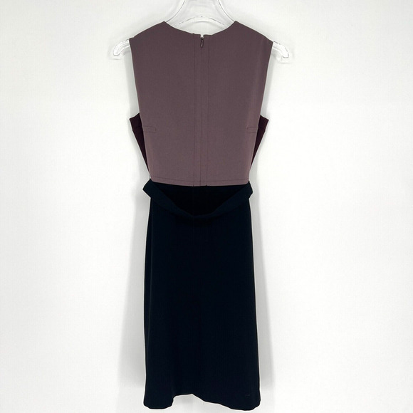 Diane von Furstenberg DVF dress Womens 2 Colorblock Workwear Fit Flare Purple - Picture 2 of 8
